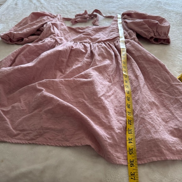 ARULA Kaelie Puff Sleeve Babydoll Mini Dress Size A 1X PINK - Picture 9 of 10